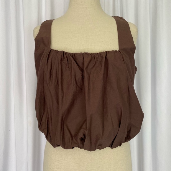 a new day Chocolate Brown Gathered Blouse - Picture 1 of 3